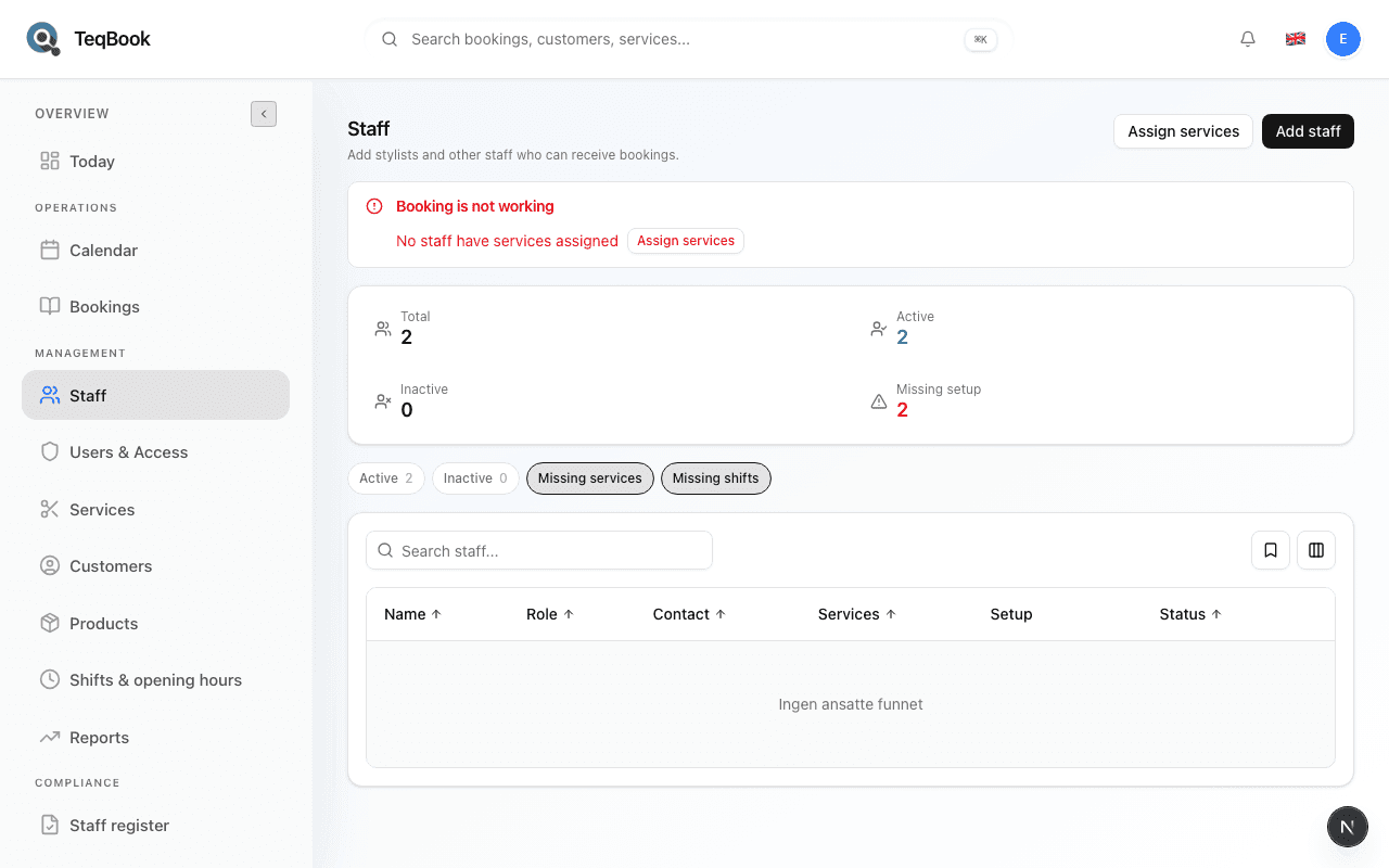 Staff edit open on Basic information