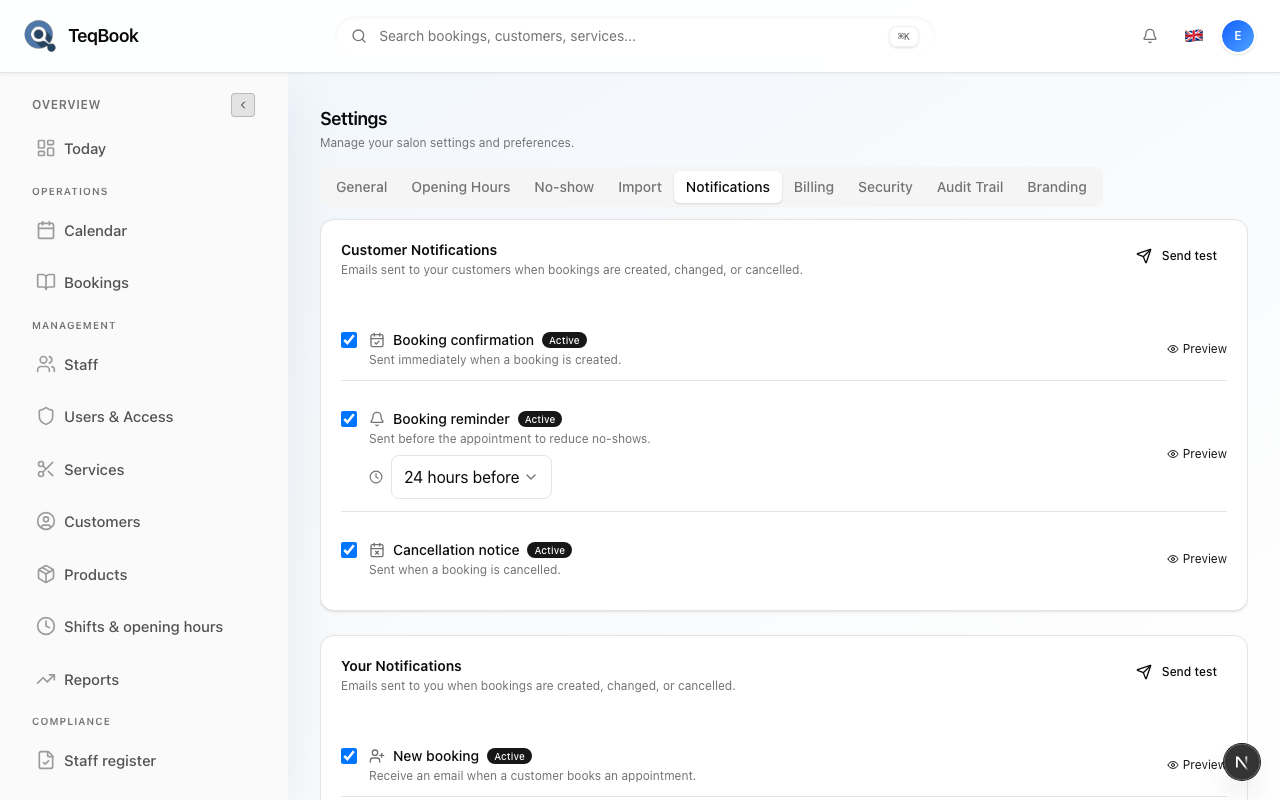 configure email notifications screenshot