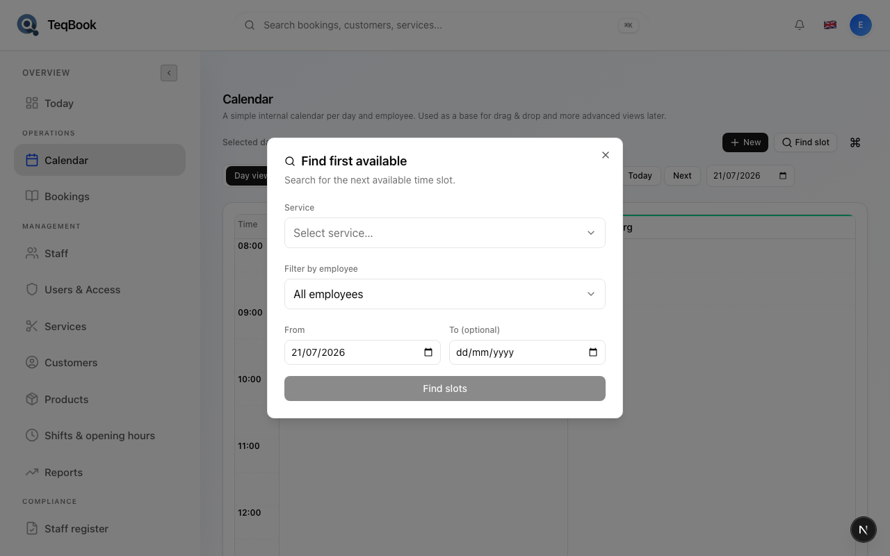 Find first available dialog before search