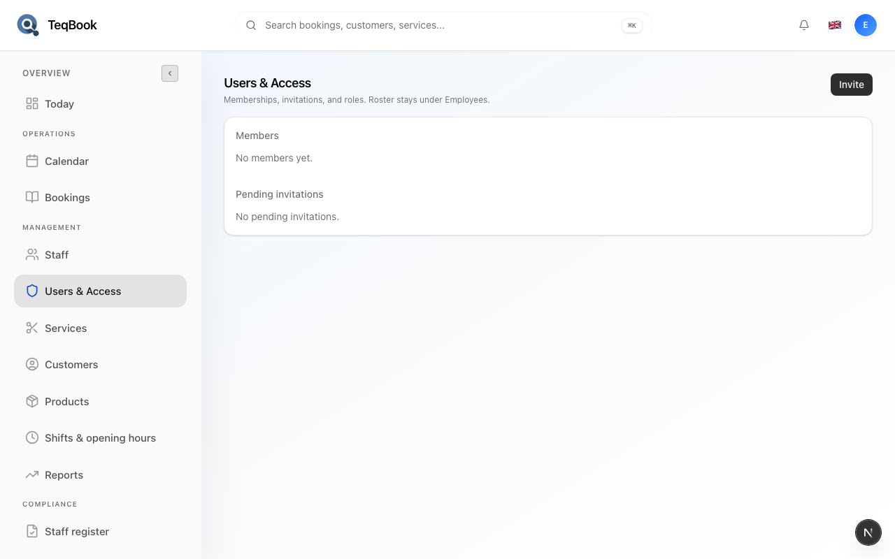 staff cant log in screenshot